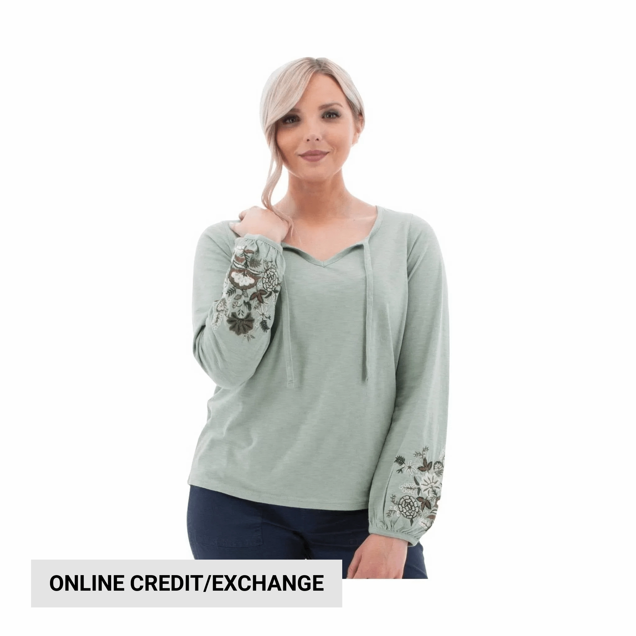 Aventura Women's Kateri Long Sleeve Top - Grey Mist WrinkleResistant