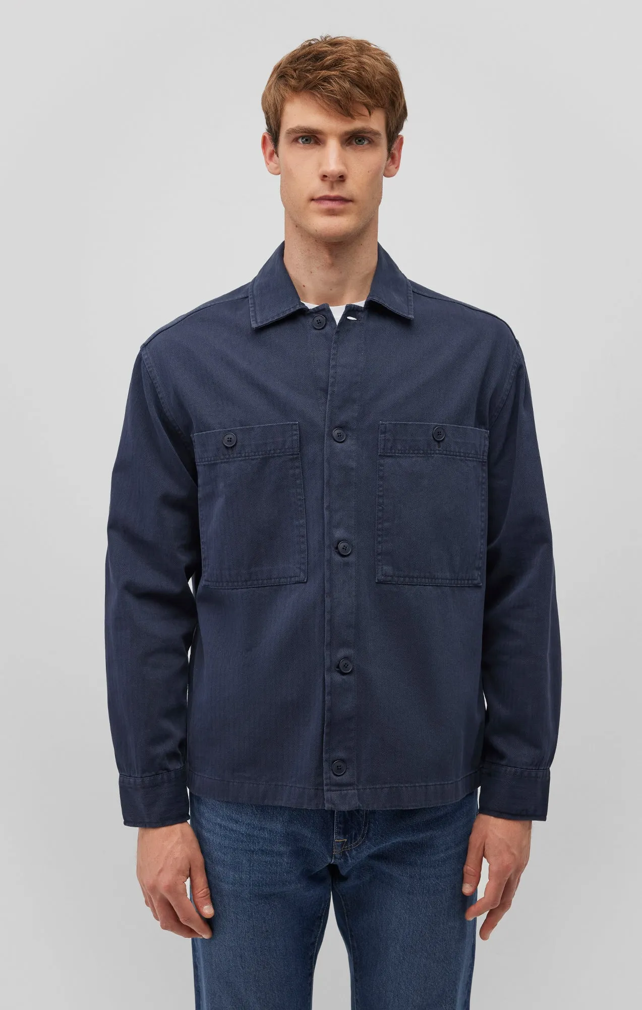 Breathable Fit DOUBLE POCKET BUTTON-UP SHIRT IN INDIA INK