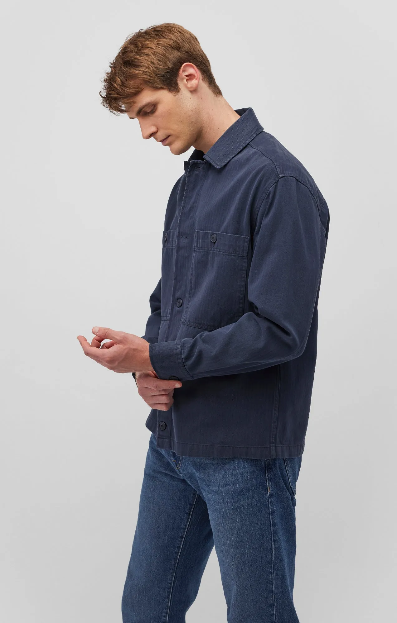 Holiday Special Smooth Seam Finish DOUBLE POCKET BUTTON-UP SHIRT IN INDIA INK