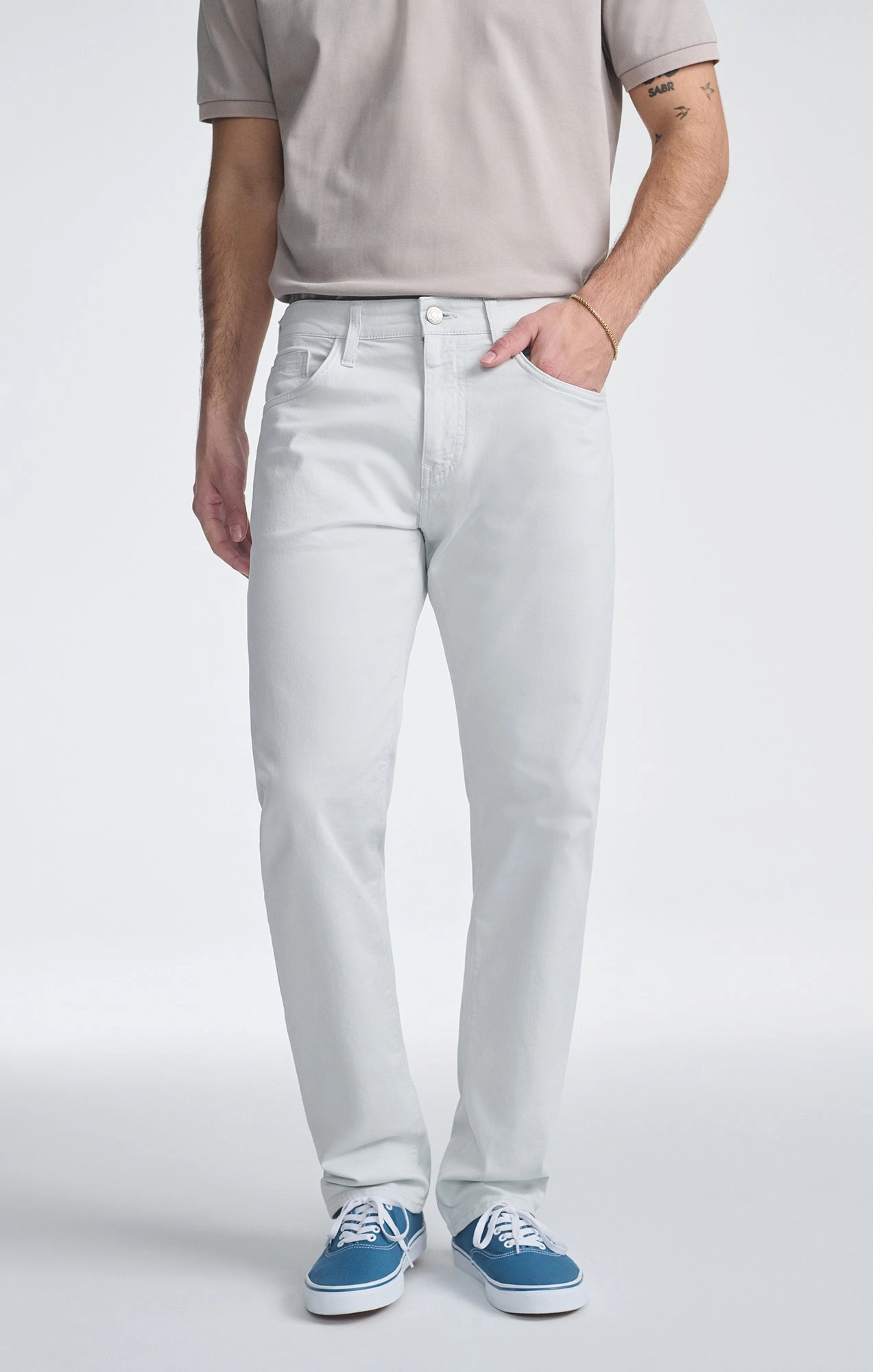 Hygienic Coating ZACH STRAIGHT LEG IN IVORY TWILL