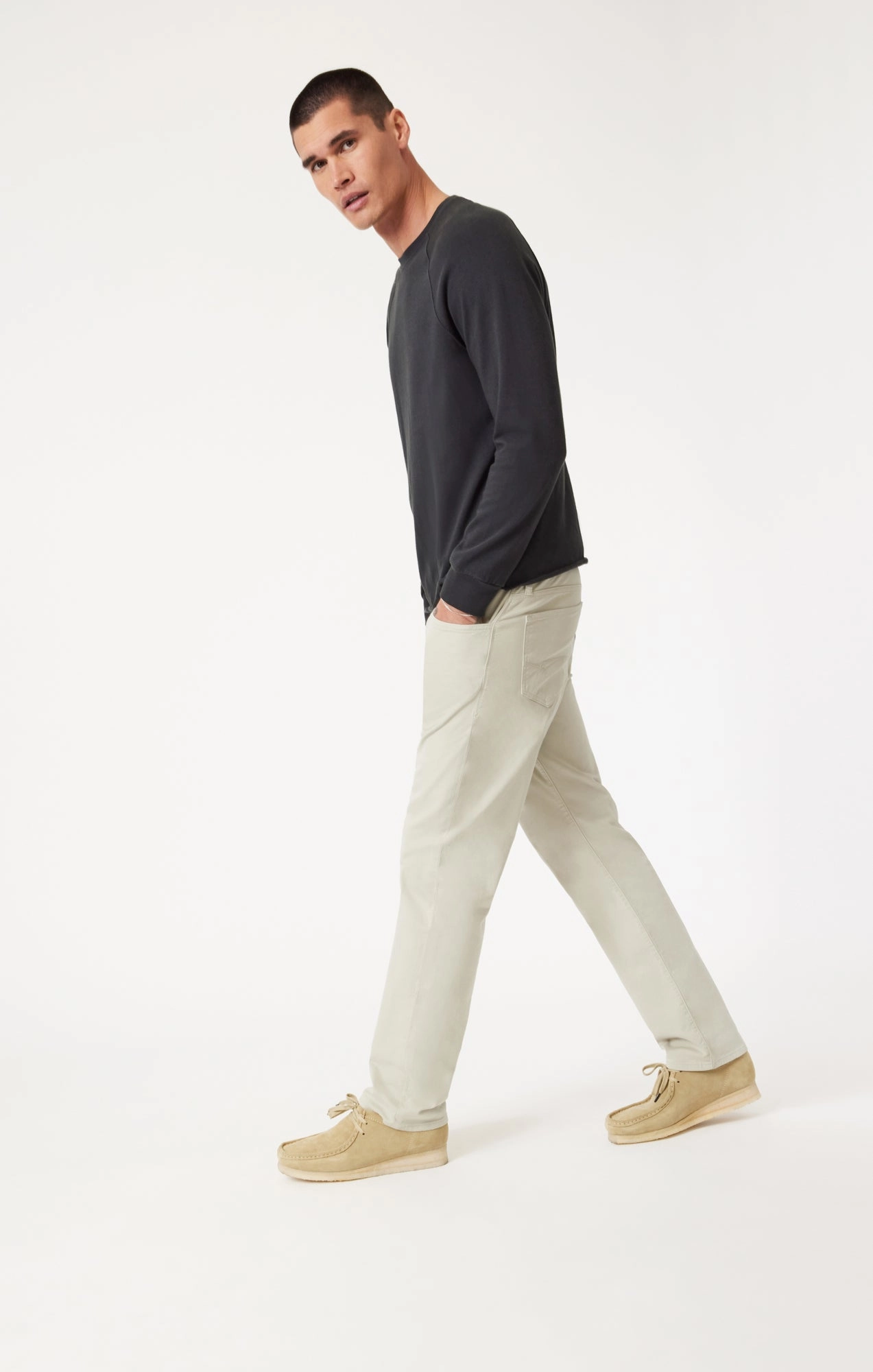 Smooth Finish Flexibility Built-In ZACH STRAIGHT LEG IN MINT TWILL