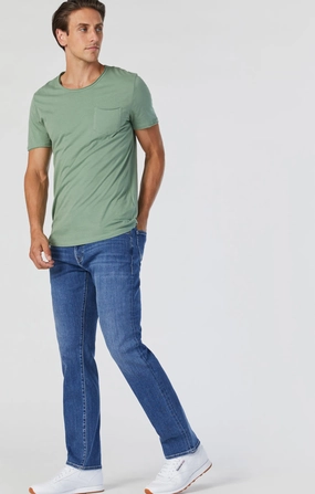 ZACH STRAIGHT LEG JEANS IN MID INDIGO BRUSHED WILLIAMSBURG Party Look Classic Wear Unisex Look