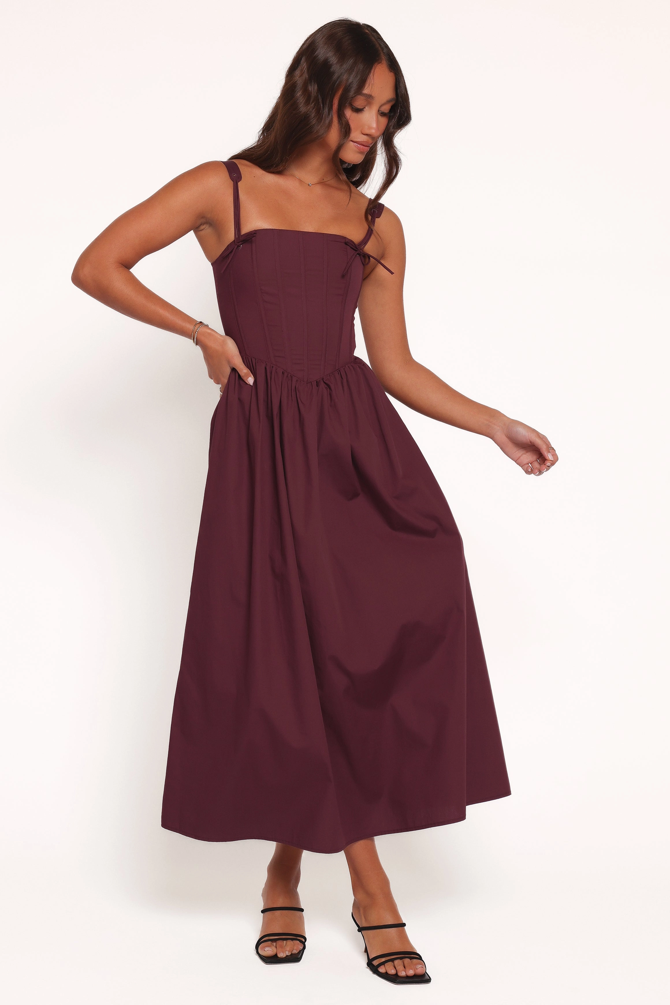 City Layers Soft Silhouette Zenobia Midi Dress - Cherry
