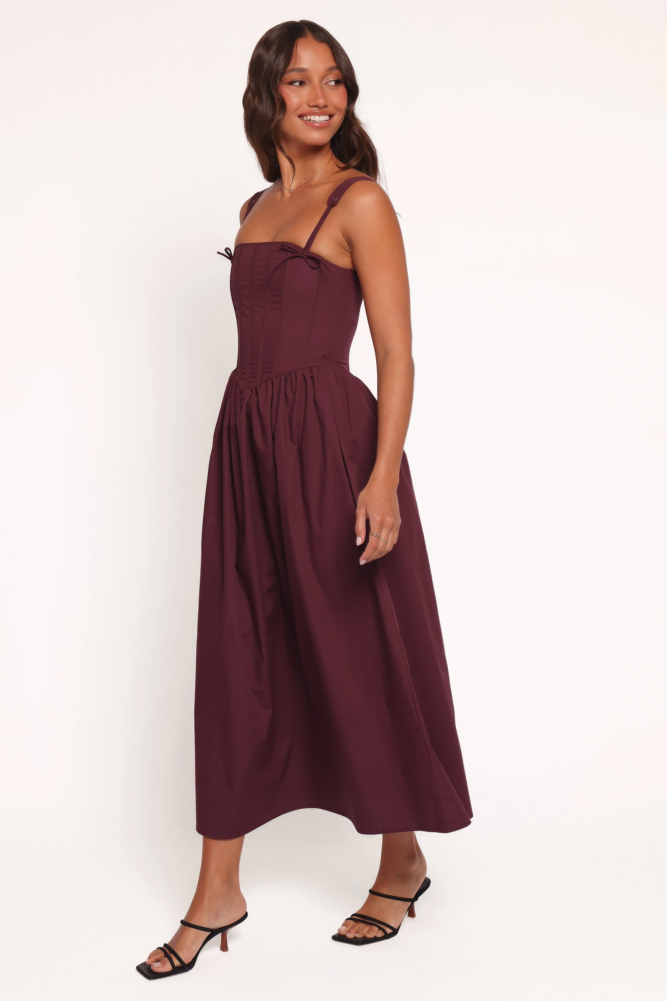 Luxe Fit Zenobia Midi Dress - Cherry