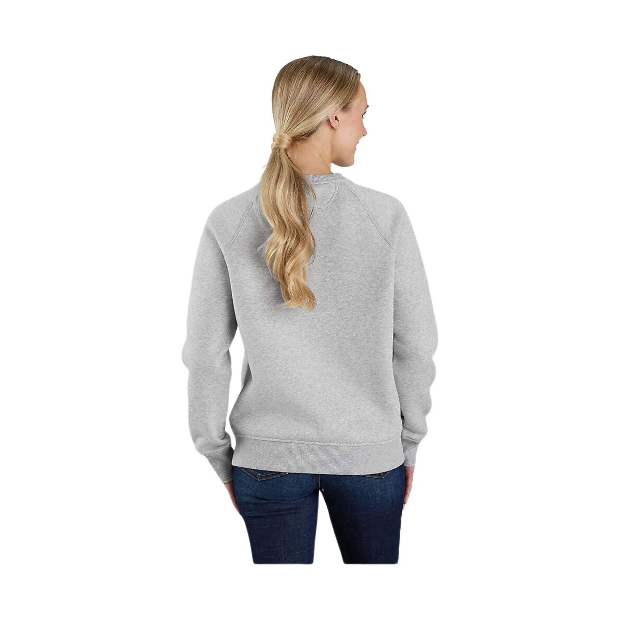 pearl accents product customer retention Carhartt Women's Relaxed Fit Graphic Crewneck Sweatshirt - Heather Grey