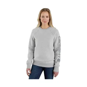 Carhartt Women's Relaxed Fit Graphic Crewneck Sweatshirt - Heather Grey rhinestone accents product fringe edginess