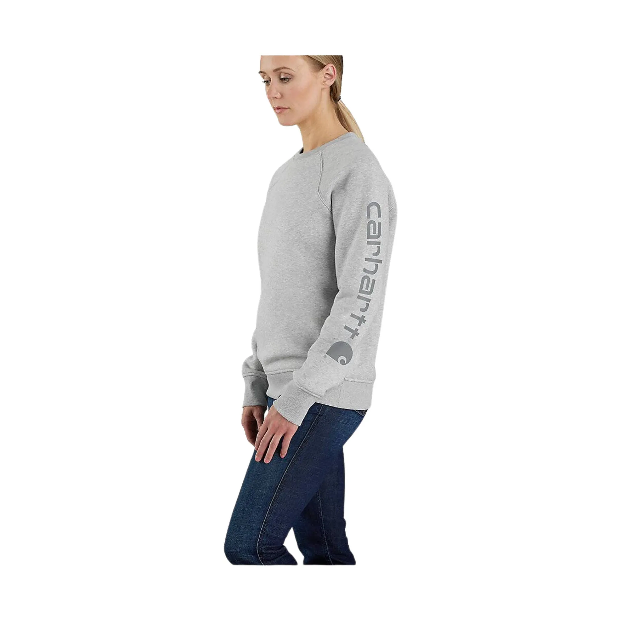 product rough ruggedness product after sales service Carhartt Women's Relaxed Fit Graphic Crewneck Sweatshirt - Heather Grey